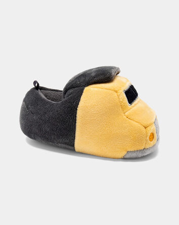 Toddler Boy Truck Slippers - Yellow/Grey, 