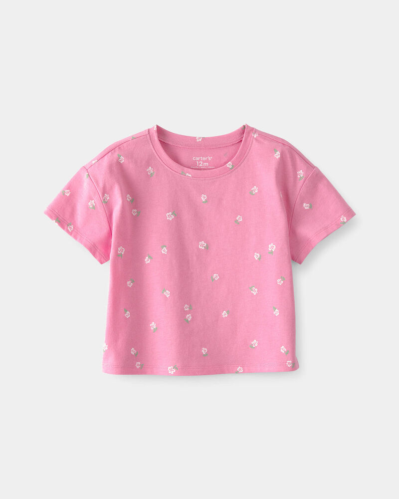 Baby Girl Floral Relaxed Top - Pink, image 1 of 3 slides