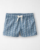 Baby Boy Recycled Swim Trunks in Bloom Lagoon, image 1 of 5 slides