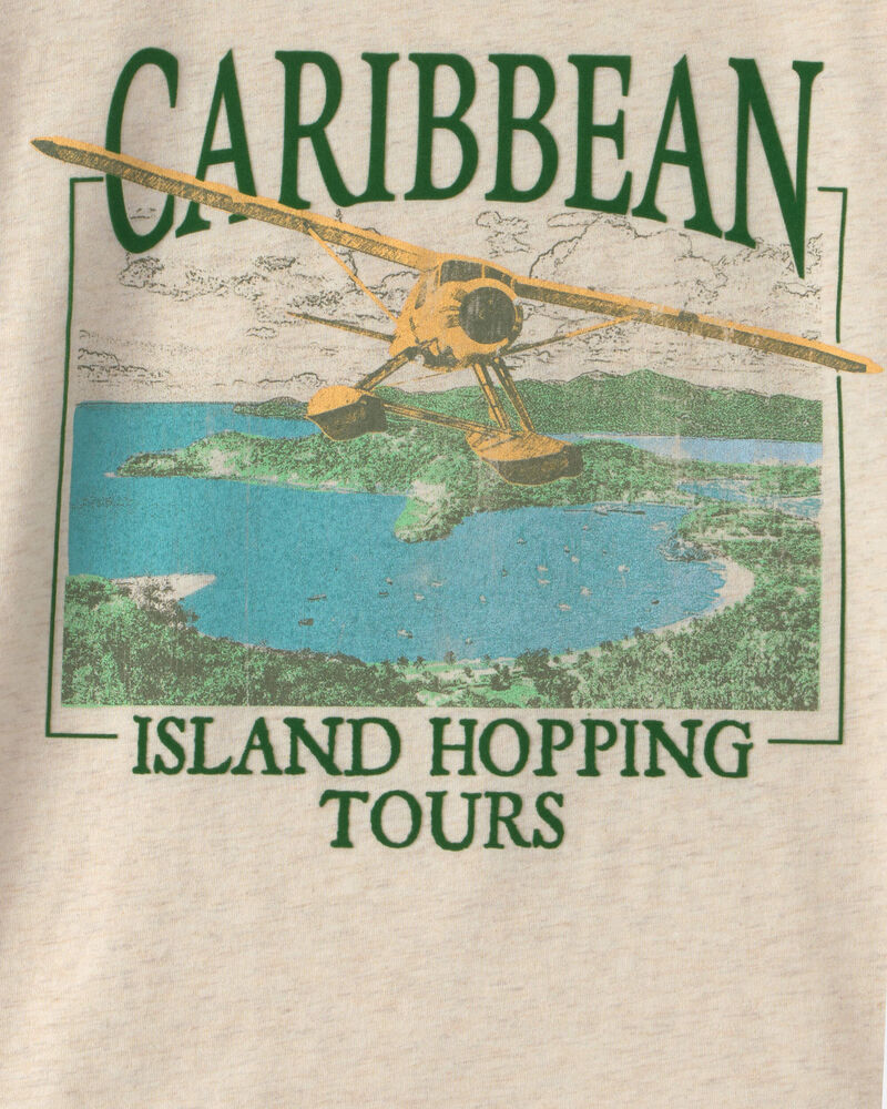 Boys 'Caribbean Island' Graphic Tee - Cream, image 3 of 4 slides