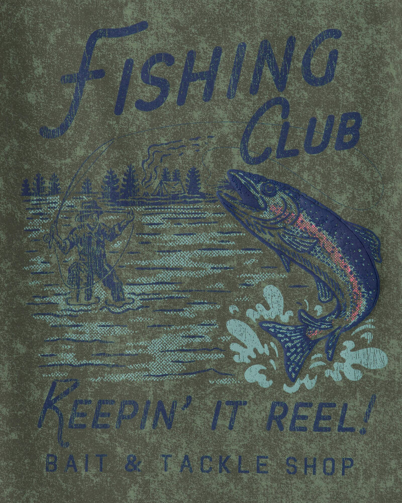 Boys Fishing Club Graphic Tee - Olive, image 2 of 3 slides