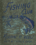 Boys Fishing Club Graphic Tee - Olive, image 2 of 3 slides