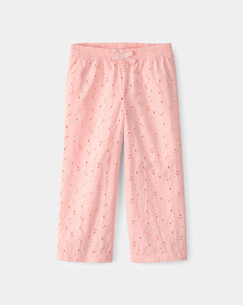 Toddler Girl Floral Eyelet Pants - Pink, 