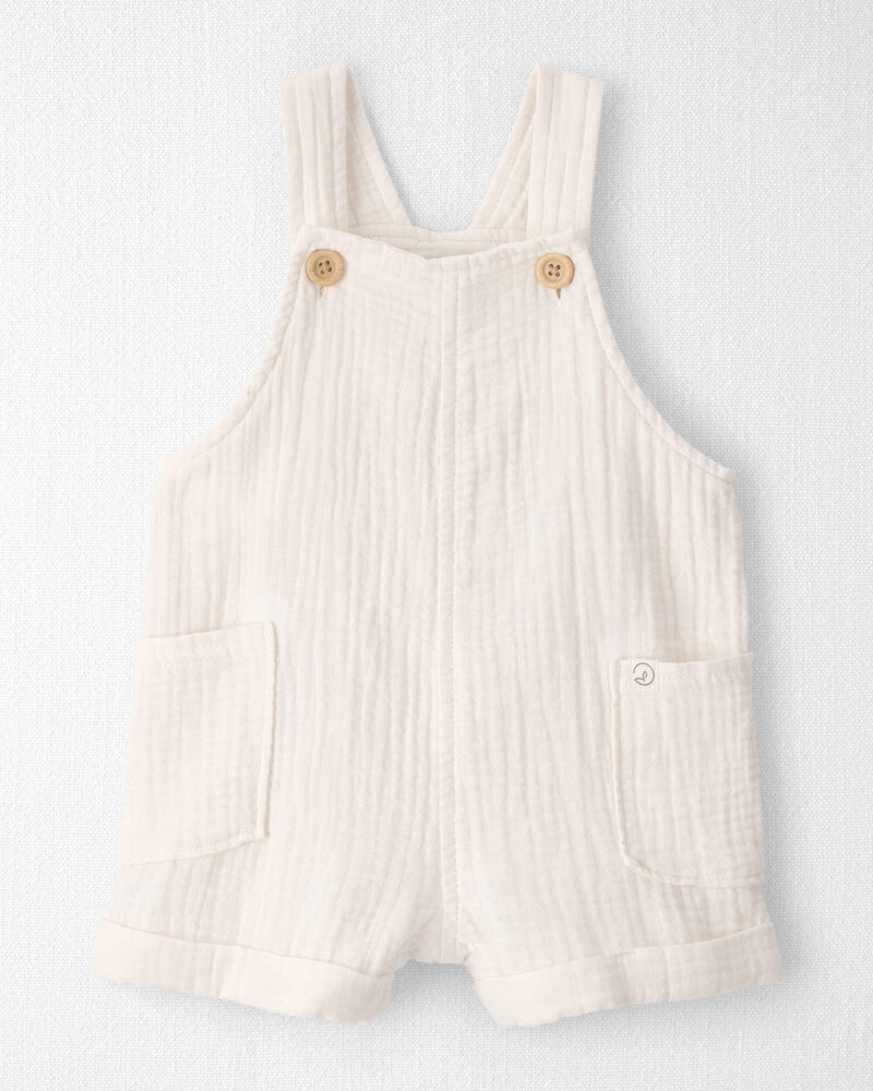 Baby Organic Cotton Gauze Shortalls, image 1 of 5 slides