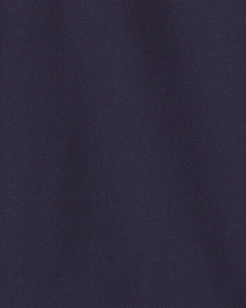 Boys Uniform Piqu&eacute; Long-Sleeve Polo Shirt - Navy, 
