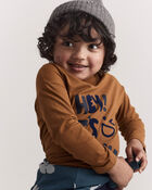 Toddler 'Hey! Let's Play' Long-Sleeve Graphic Tee - Cinnamon, image 5 of 7 slides
