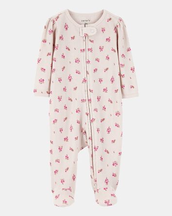 Baby 2-Pack  Ribbed 2-Way Zip Sleep & Play Pajamas - Blue/Khaki, 