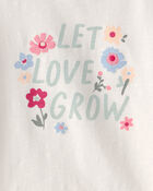 Girls Organic Cotton 'Let Love Grow' Boxy Tee, image 3 of 4 slides