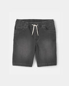 Boys Denim Drawstring Shorts - Black, image 1 of 5 slides