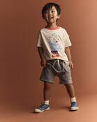 Toddler Boy French Terry Cargo Shorts with Pockets - Grey, image 3 of 7 slides