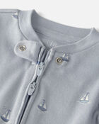 Baby Organic Cotton Sleep & Play Pajama in Sail Away, image 3 of 5 slides