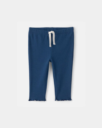 Baby Girl Rib Pants - Navy Blue, 