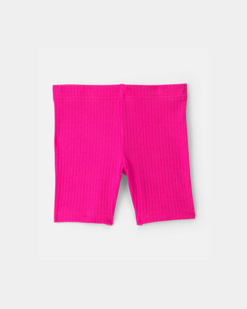 Toddler Girl Ribbed Bike Shorts - Pink, 