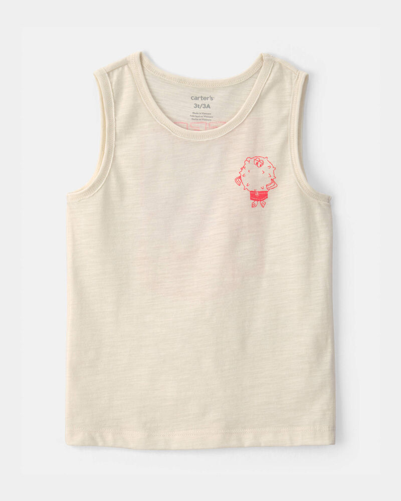 Toddler Boy Pufferfish Tank Top - Cream, image 1 of 5 slides