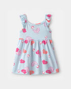 Baby Girl Pool Floatie Ruffle-Sleeve Dress - Blue, image 2 of 4 slides
