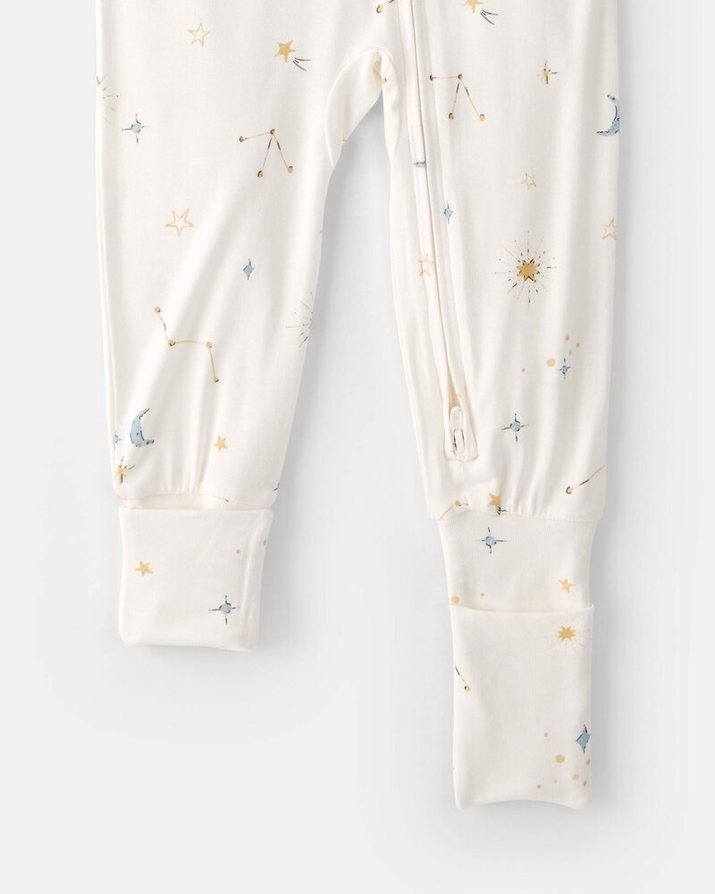 Baby Constellation PurelySoft 2-Way Zip 1-Piece Pajama - Cream, image 5 of 7 slides