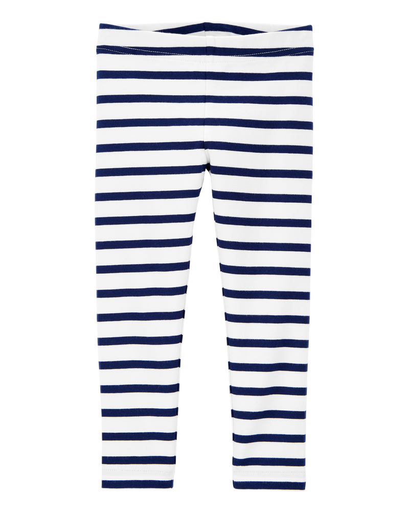 Toddler Girl Cotton Striped Stretch Leggings, image 1 of 4 slides