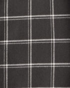Boys Plaid Cotton Long-Sleeve Button-Down Shirt - Black, image 2 of 3 slides