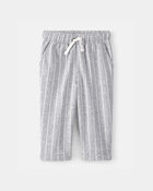 Baby Boy 2-Piece French Terry Pocket T-Shirt & Striped Pants Set - Navy/Grey, image 5 of 7 slides