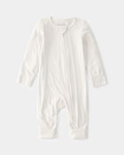 Baby 2-Way Zip PurelySoft Sleep & Play Pajama - Cream, image 1 of 8 slides