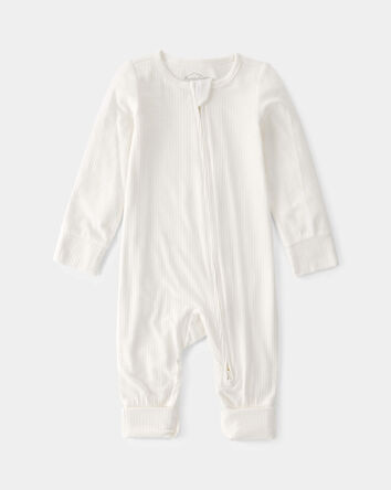 Baby 2-Way Zip PurelySoft Sleep & Play Pajama - Cream, 