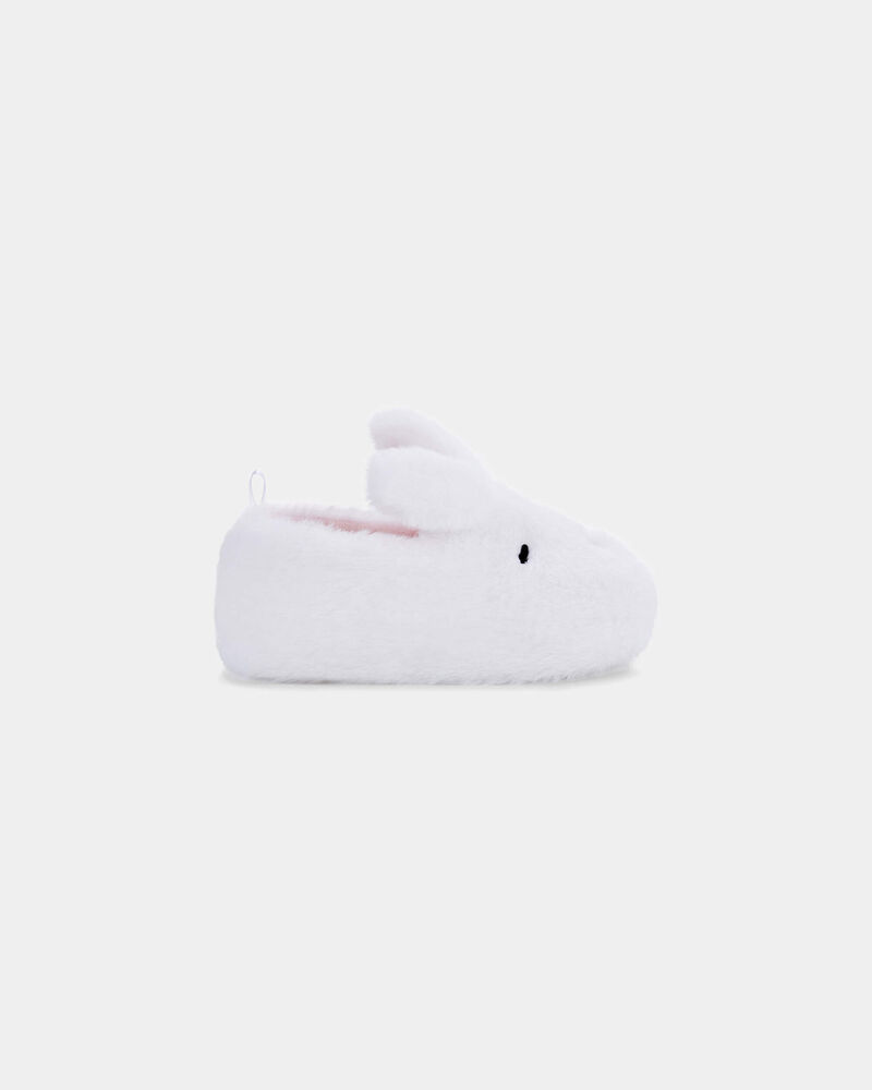 Girls Bunny Slippers - White, image 2 of 6 slides