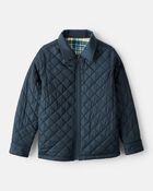Boys Plaid Long-Sleeve Fashion Jacket - Green, image 2 of 4 slides