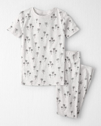 Kid 2-Piece Organic Cotton Pajamas in Palm Trees, 