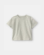 Toddler Girl Floral Relaxed Top - Green, image 1 of 3 slides