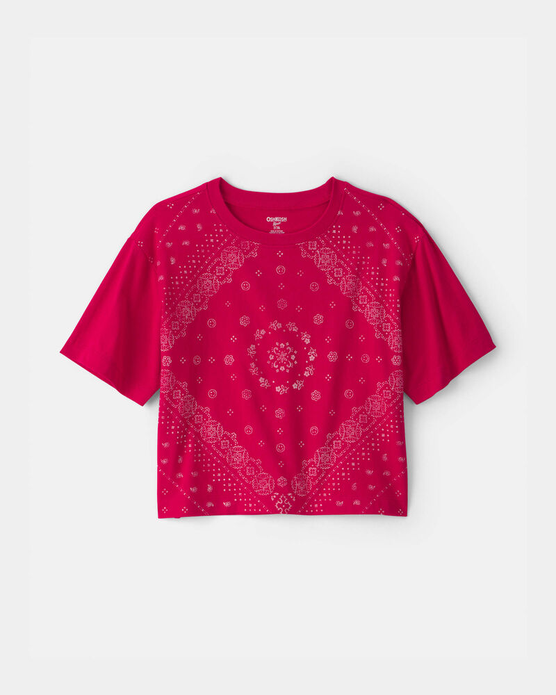 Girls Bandana Tee - Red, image 1 of 3 slides