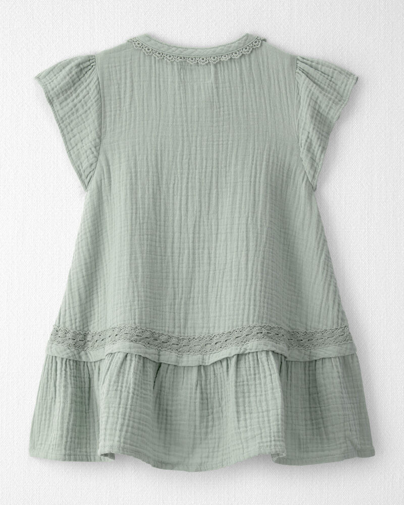 Toddler Girl Organic Cotton Gauze Dress, image 2 of 5 slides