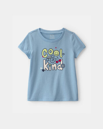 Toddler Girl 'Cool & Kind' Graphic Tee - Blue, 