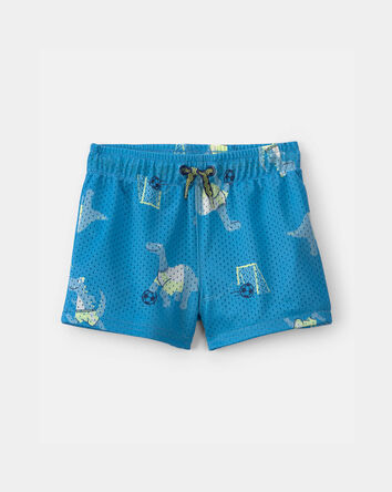 Baby Boy Dinosaur Soccer Mesh Shorts - Blue, 