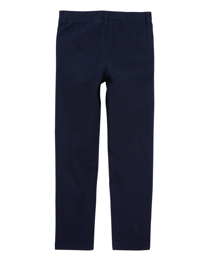 Boys Husky Fit Stretch Chino Pants - Navy, image 2 of 4 slides