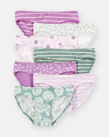 Girls 7-Pack Floral Bikini Underwear, 