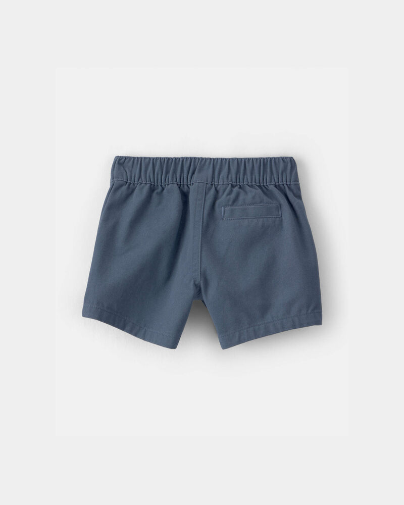 Baby Boy 2-Piece Collared Shirt & Short Set - Cream/Blue, image 2 of 5 slides