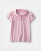 Toddler Girl 2-Pack Uniform Polo Shirts - Pink, image 2 of 3 slides