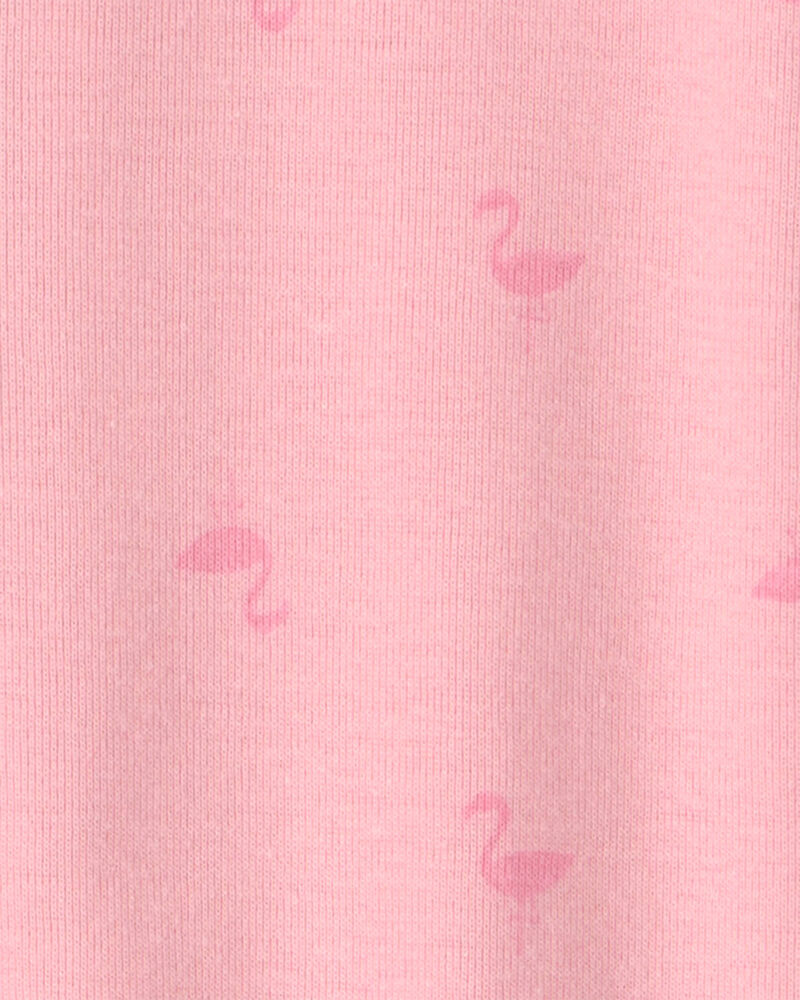 Toddler Girl Flamingo 100% Cotton Snug Fit 1-Piece Pajama - Pink, image 2 of 4 slides