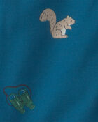Toddler Boy Camp Short-Sleeve 2-Piece Pajama Set - Blue, image 3 of 6 slides