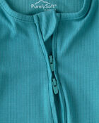 Baby PurelySoft 2-Way Zip Sleep & Play Pajamas - Blue, image 6 of 9 slides