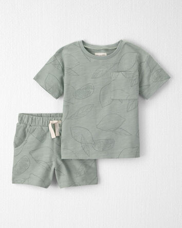 Toddler Boy 2-Piece Top & Short Set Made with Organic Cotton in Sienna Breeze, 