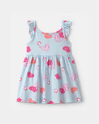 Baby Girl Pool Floatie Ruffle-Sleeve Dress - Blue, image 1 of 4 slides