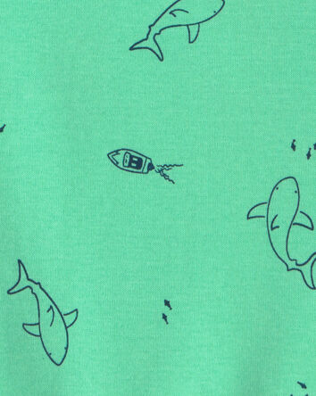 Baby Boy Shark Sleeveless Romper - Green, 