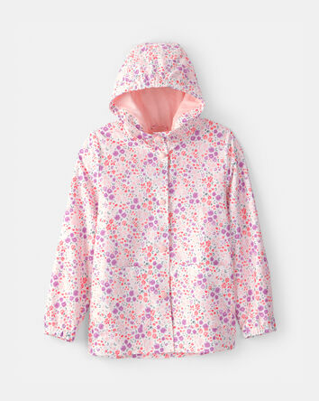 Girls Floral Raincoat - Pink, 