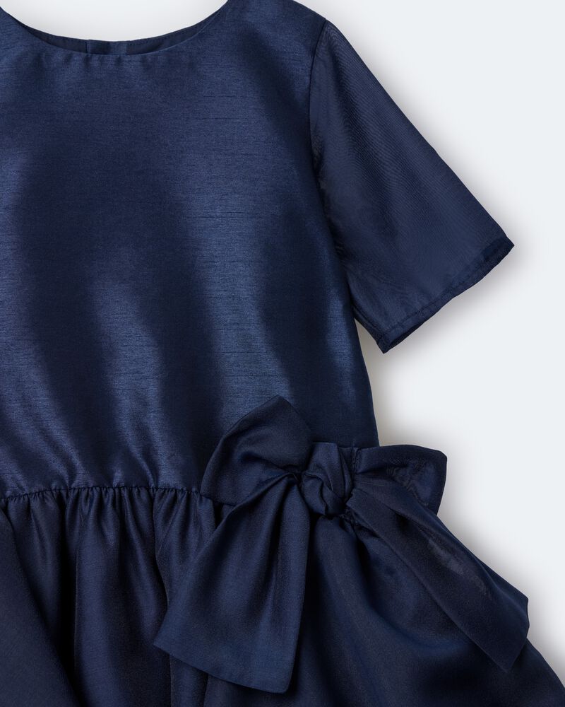 Toddler Girl Drop Waist Short-Sleeve Dress - Navy, image 6 of 6 slides