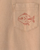 Toddler Boy Fish Pocket Tee - Brown, image 2 of 3 slides