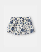 Toddler Girl Paisley Shorts - Blue/Ivory, image 5 of 6 slides