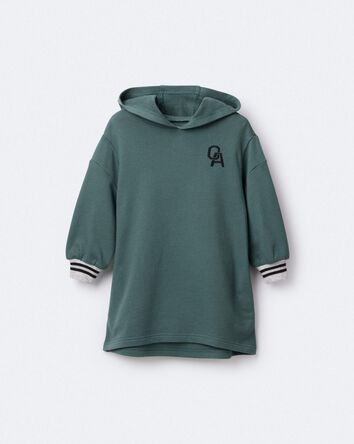 Toddler Girl Long-Sleeve Hooded Sweatshirt Dress - Green, 