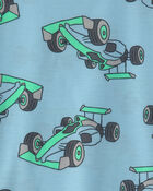 Boys 2-Piece Race Car Pajama Set - Blue/Black, image 5 of 6 slides