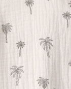 Toddler Boy 2-Piece Organic Cotton Gauze Top & Short Set in Palm Trees, image 6 of 7 slides